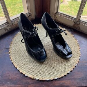 Bandolino Black Peep-Toe Heels